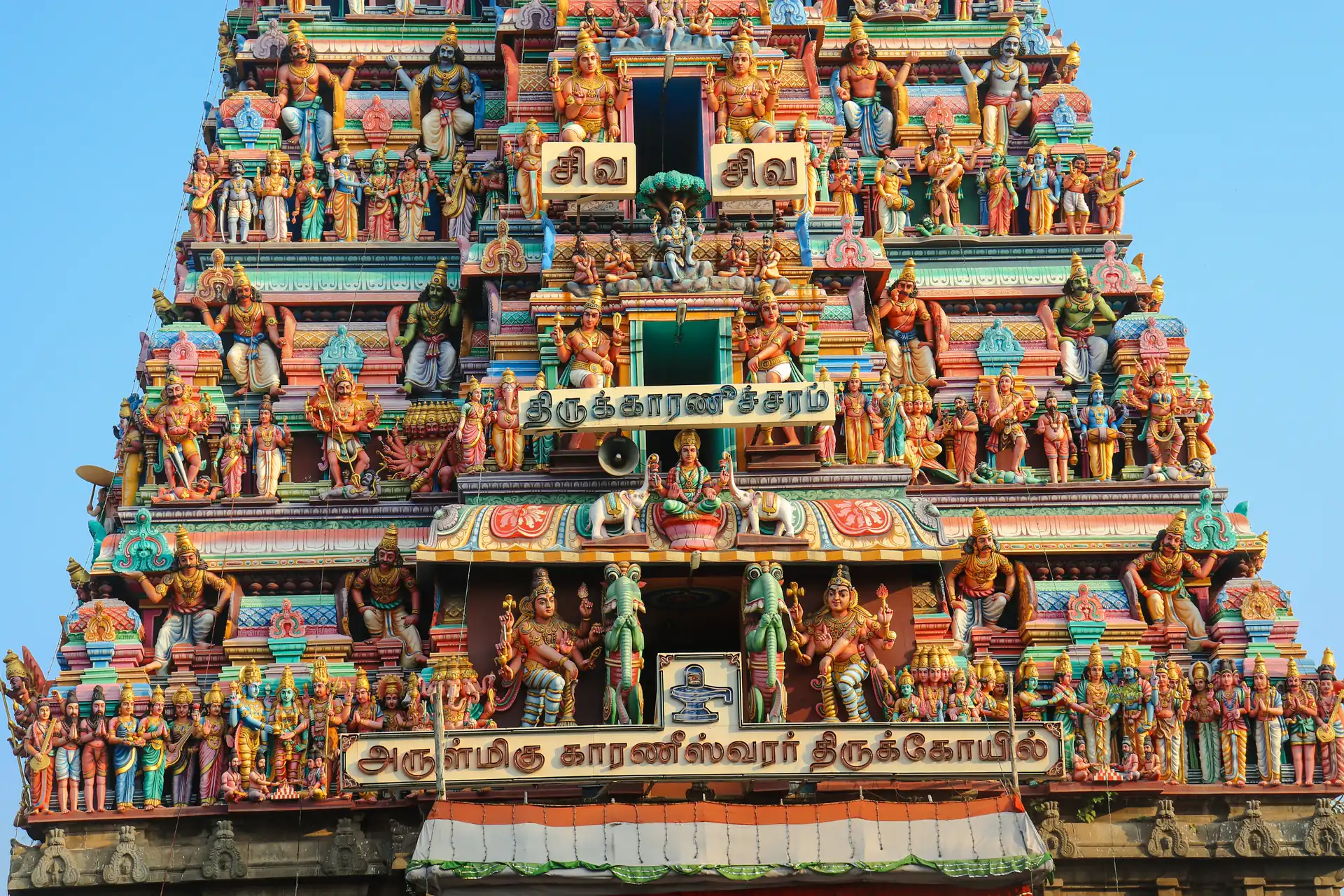 Sculpted temple wall in Chennai